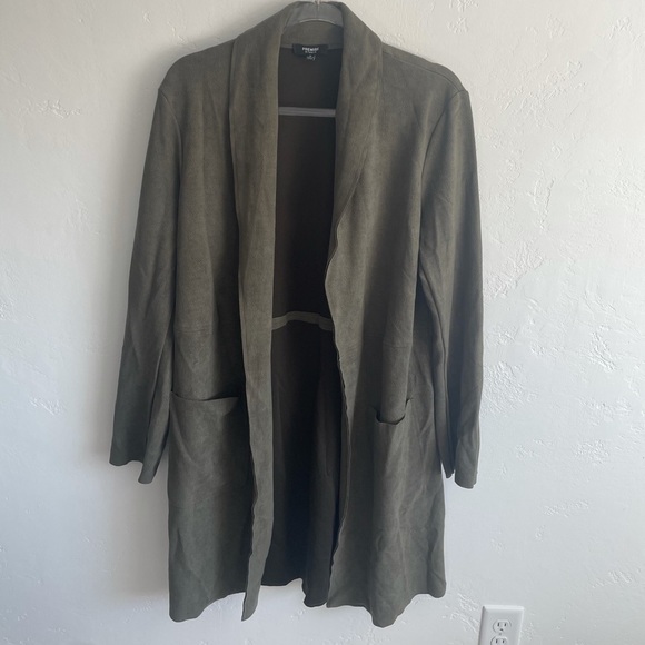 Premise faux leather jacket olive green size Medium - Picture 2 of 8